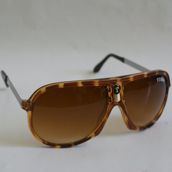 NWT True Vintage Sports Fashion Aviator combo frame sunglasses w/ gradient amber - Picture 1 of 4